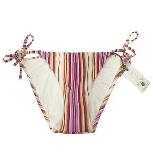 Shade And Shore Women's Sz Small Side Tie Hipster Bikini Swim Bottom Striped New